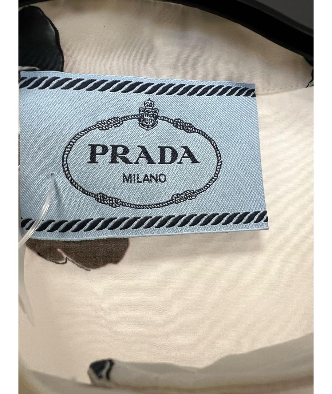 PRADA Белое хлопковое повседневное платье, фото 5