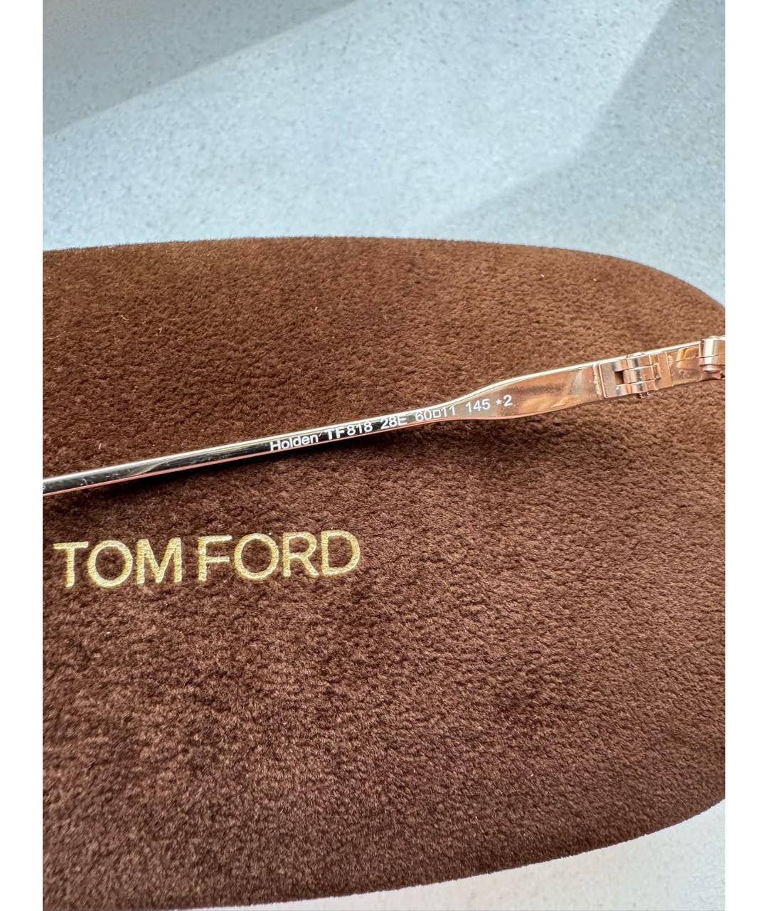 TOM FORD Золотые металлические солнцезащитные очки, фото 8