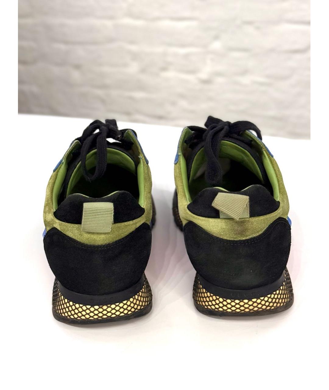 GUCCI Черные замшевые низкие кроссовки / кеды, фото 4