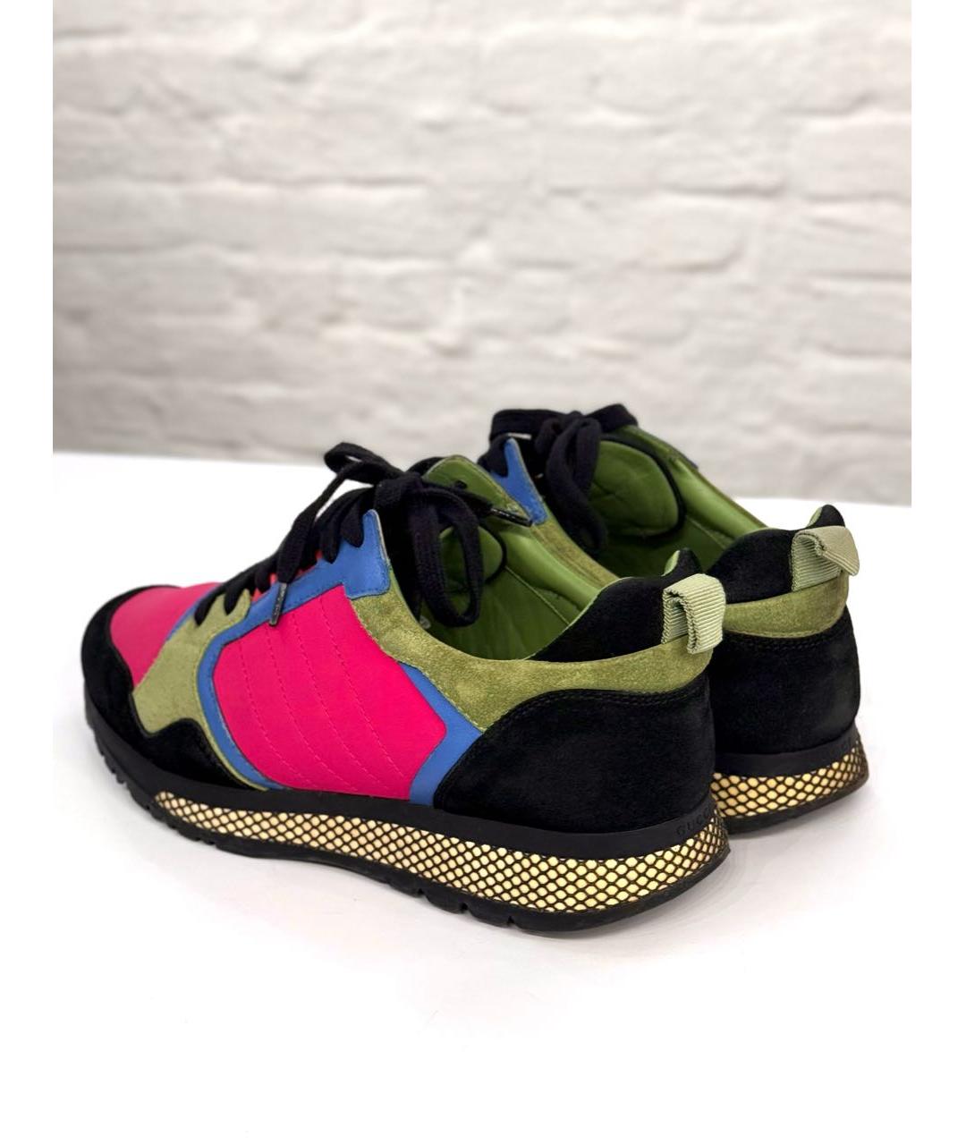 GUCCI Черные замшевые низкие кроссовки / кеды, фото 3