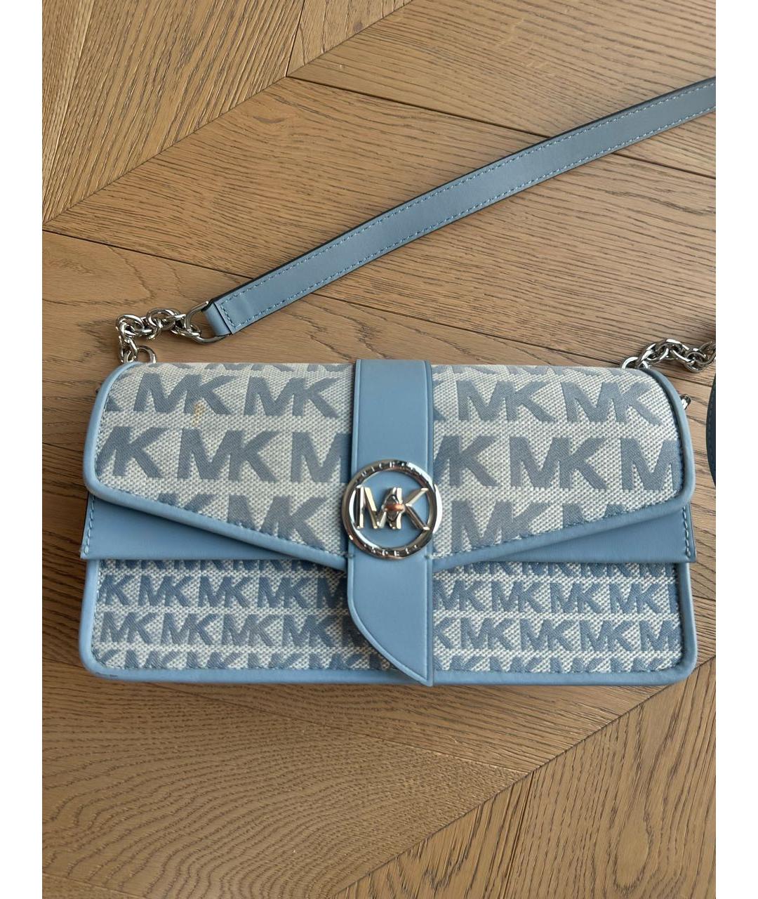 MICHAEL KORS Голубая тканевая сумка через плечо, фото 7