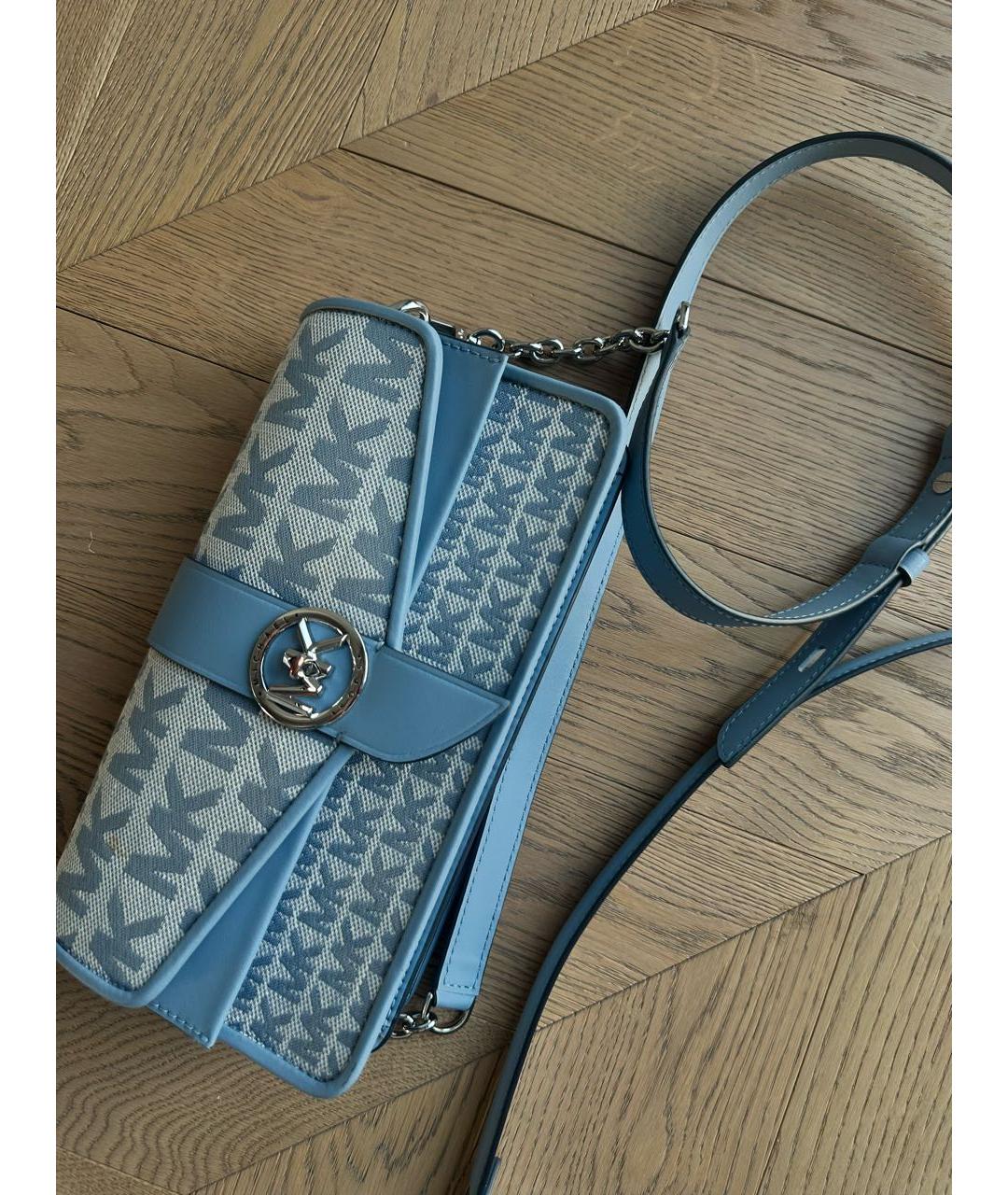 MICHAEL KORS Голубая тканевая сумка через плечо, фото 2