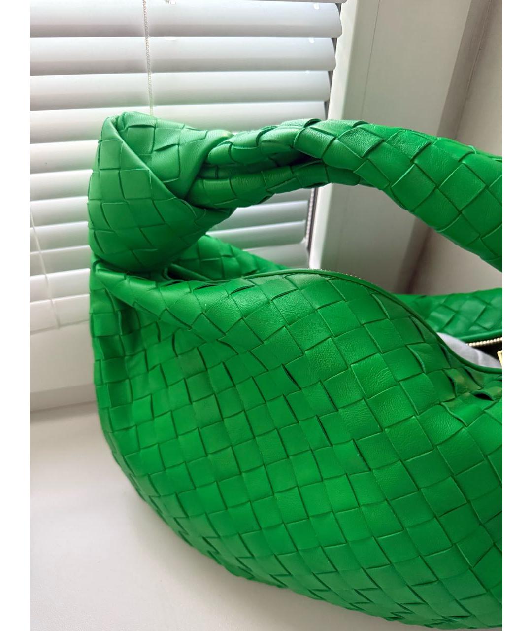 BOTTEGA VENETA Зеленая кожаная сумка с короткими ручками, фото 3