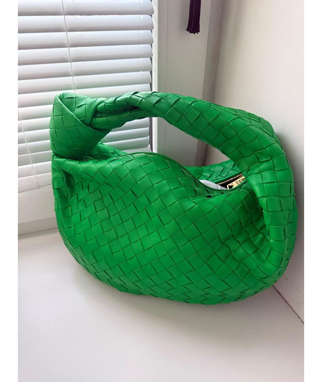 BOTTEGA VENETA Зеленая кожаная сумка с короткими ручками, фото 5