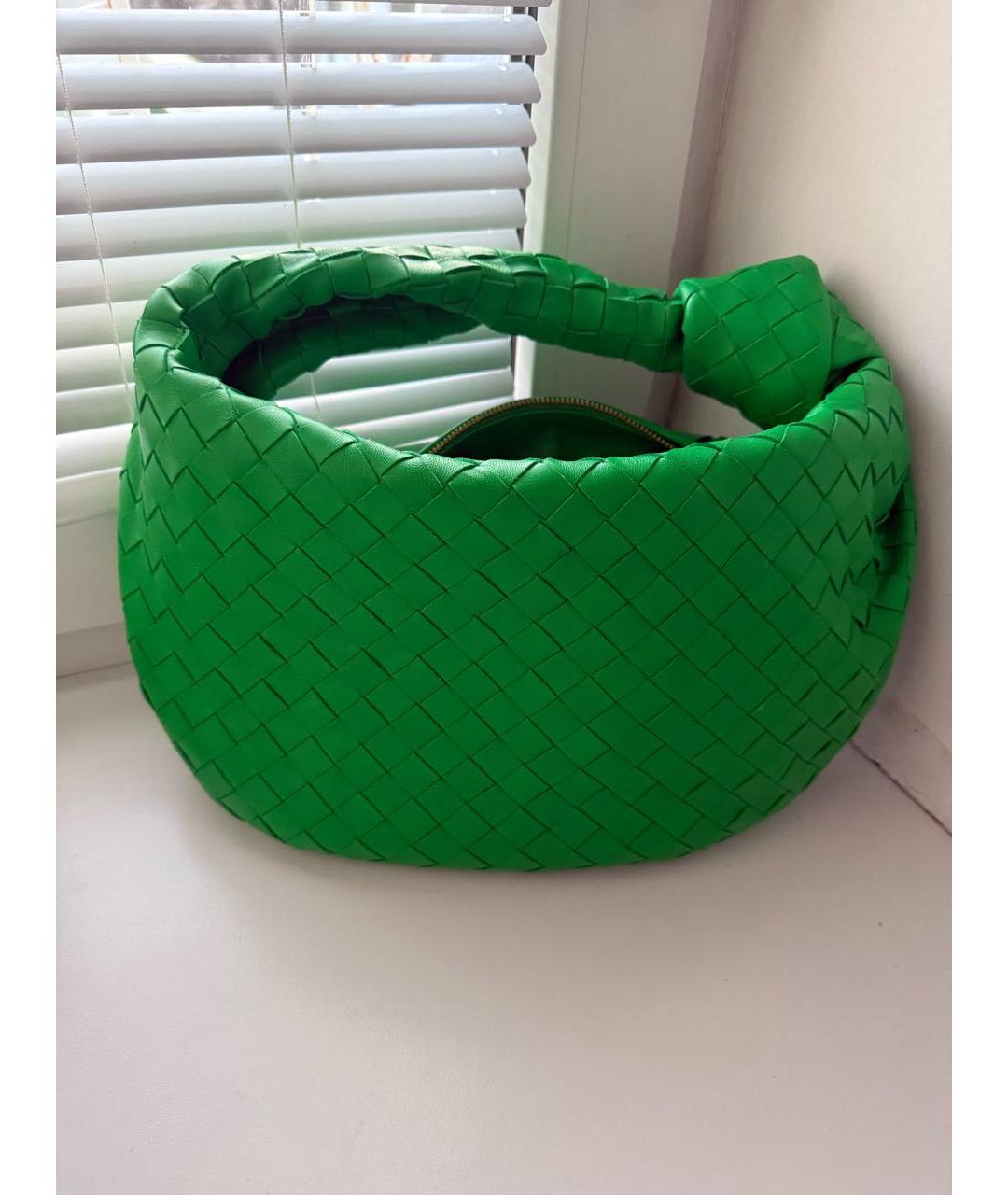 BOTTEGA VENETA Зеленая кожаная сумка с короткими ручками, фото 2