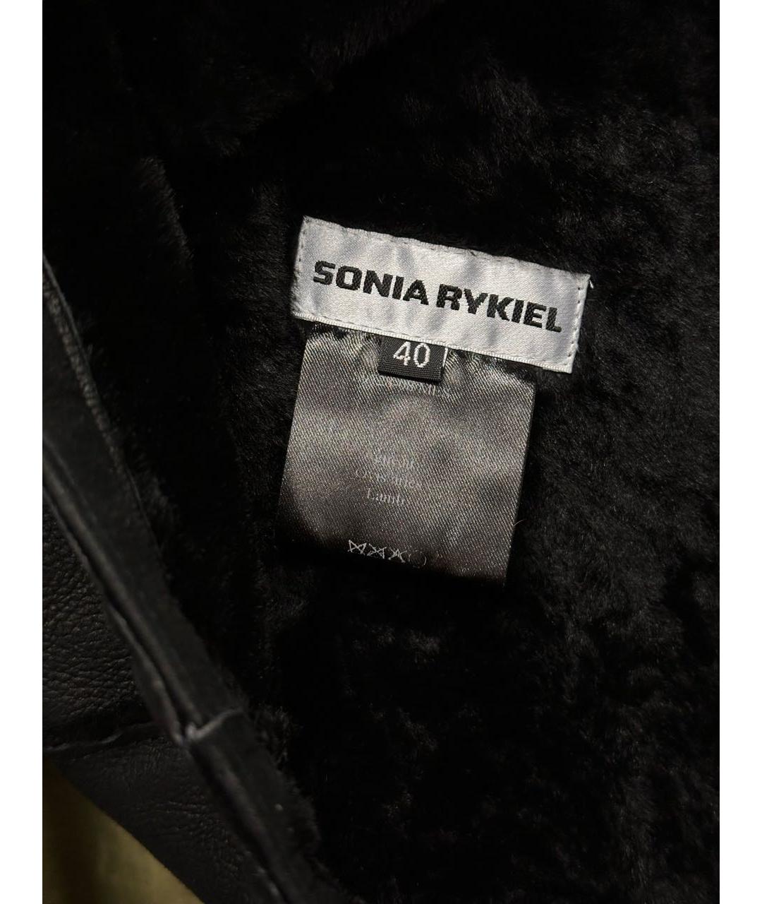 SONIA RYKIEL VINTAGE Черная кожаная дубленка, фото 3