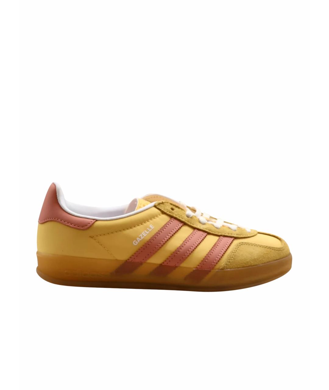 ADIDAS Желтые замшевые кеды, фото 1