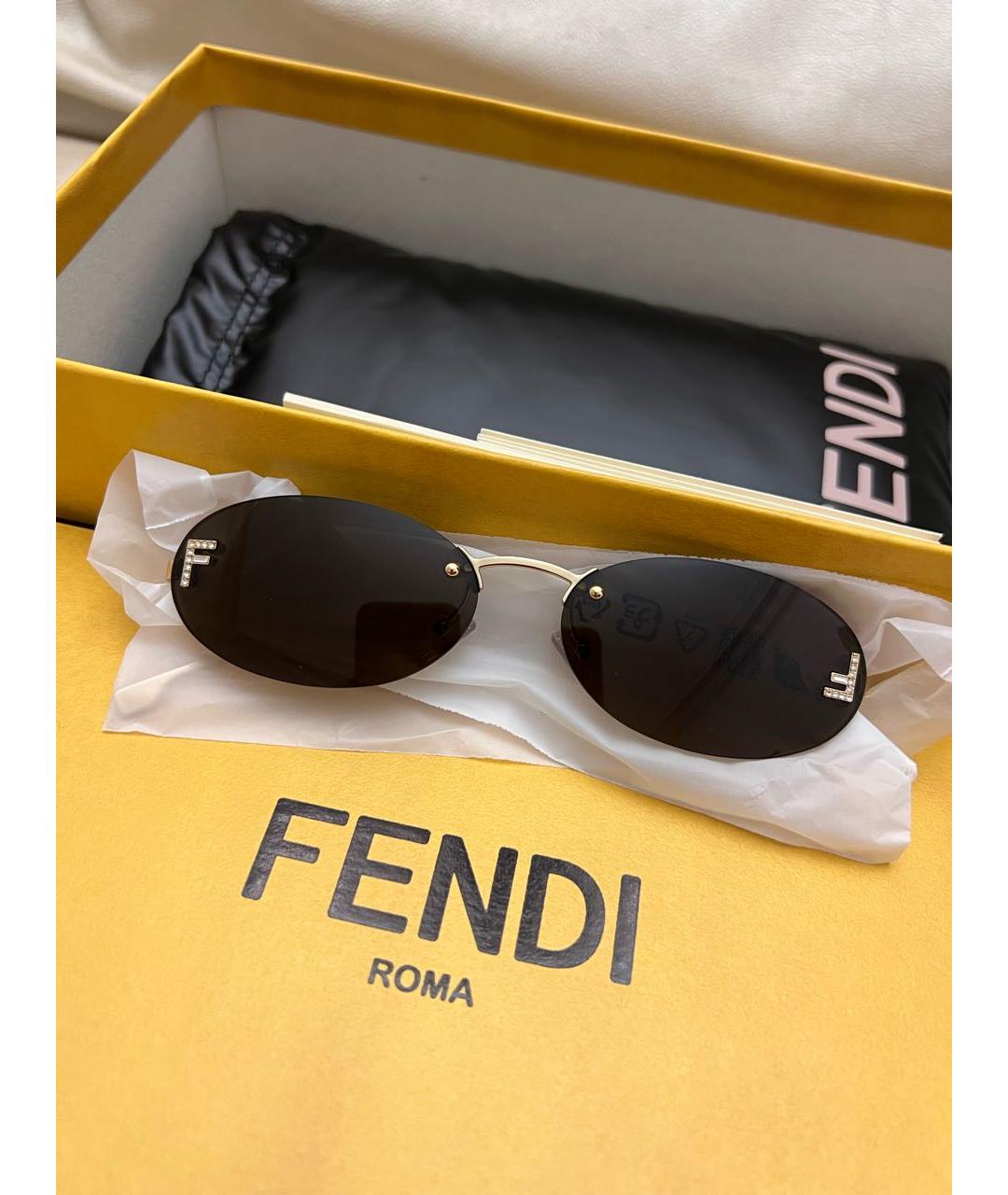 FENDI Коричневые солнцезащитные очки, фото 6