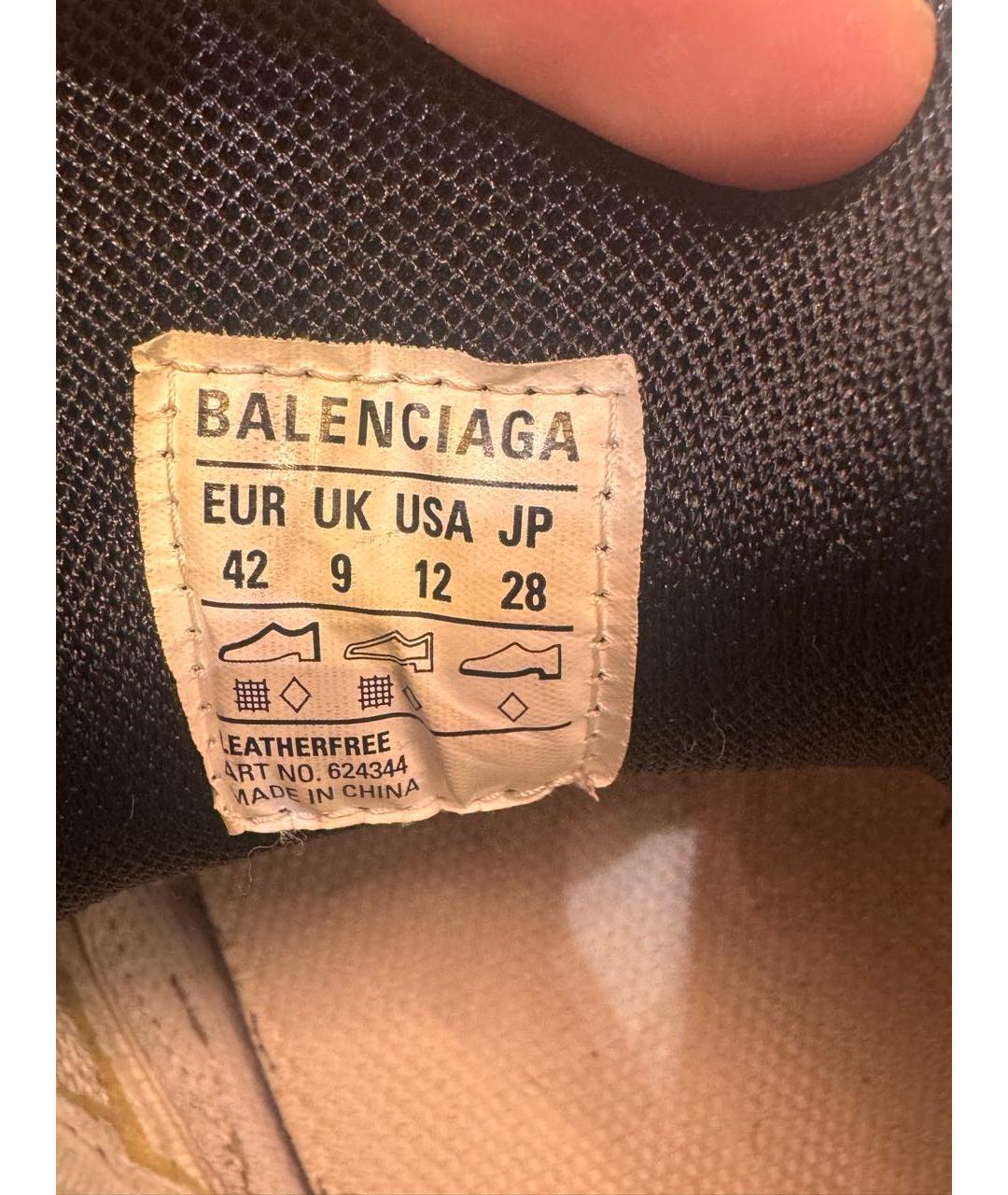 BALENCIAGA Черные кожаные низкие кроссовки / кеды, фото 8