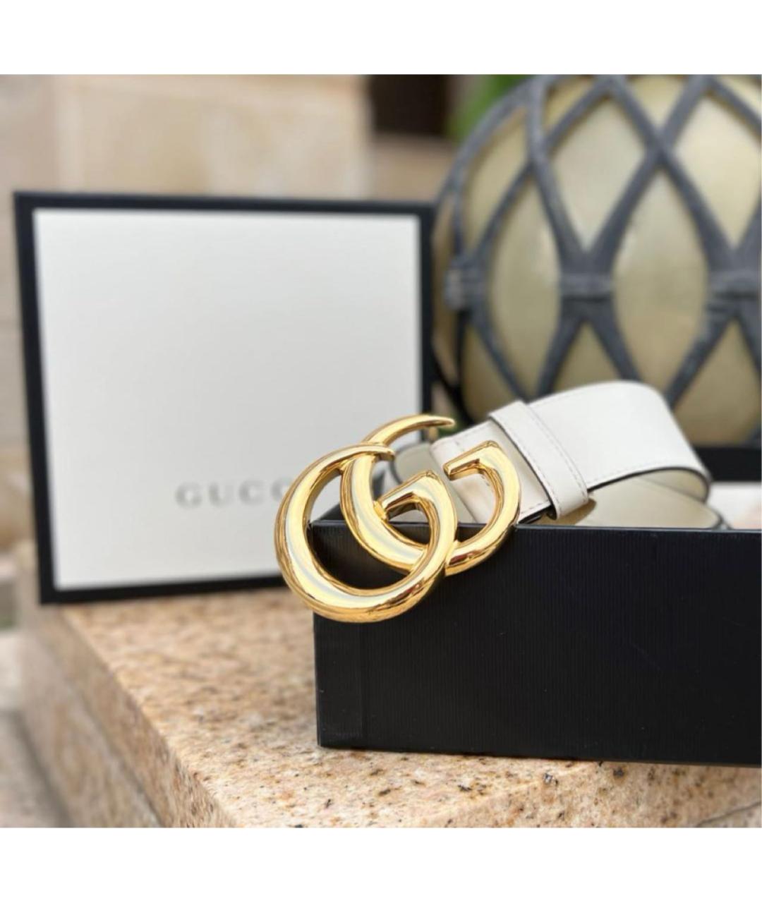 GUCCI Бежевый кожаный ремень, фото 8