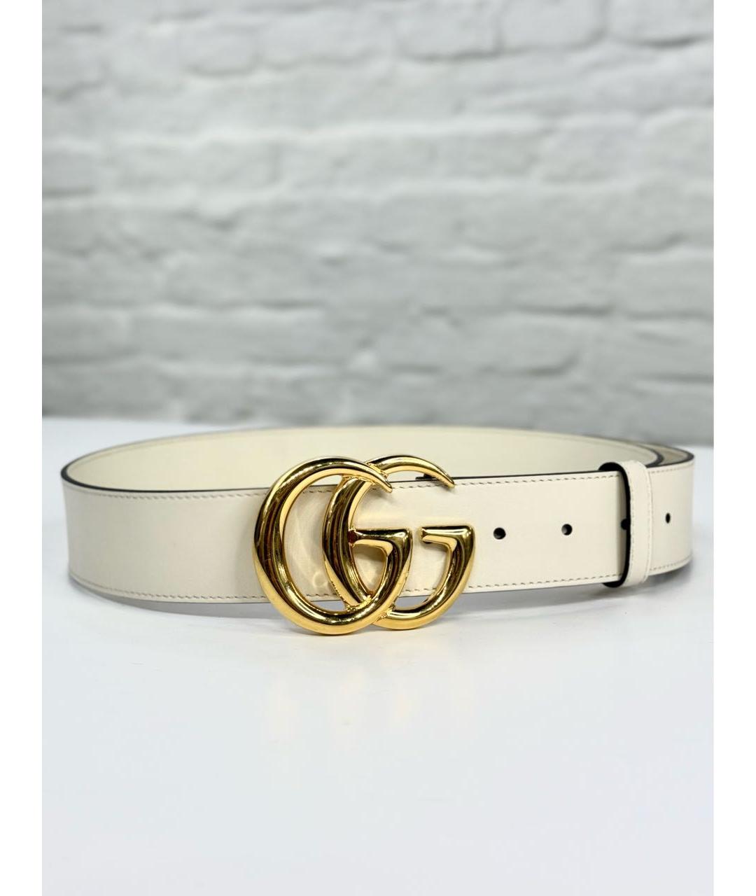 GUCCI Бежевый кожаный ремень, фото 9