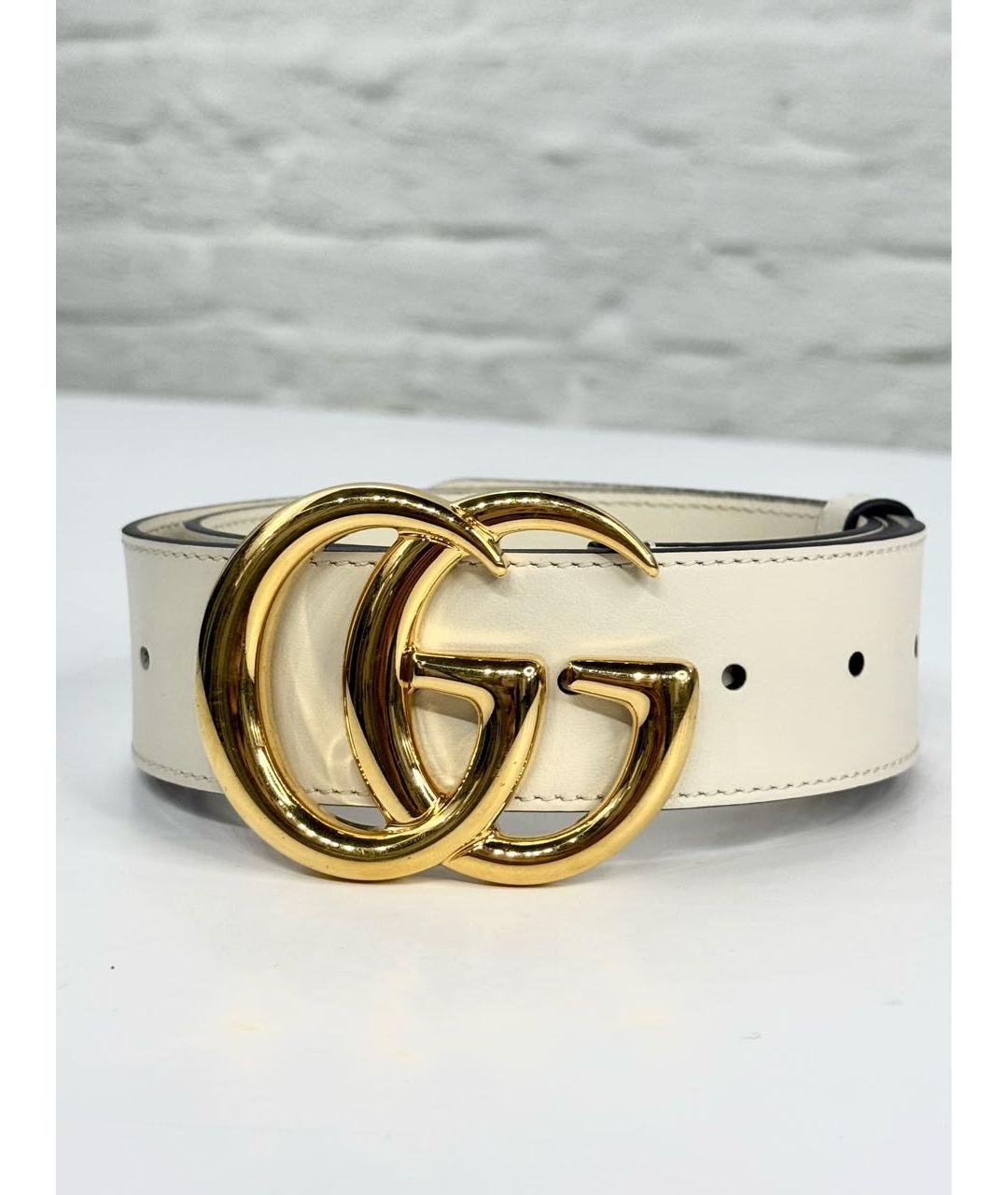 GUCCI Бежевый кожаный ремень, фото 6