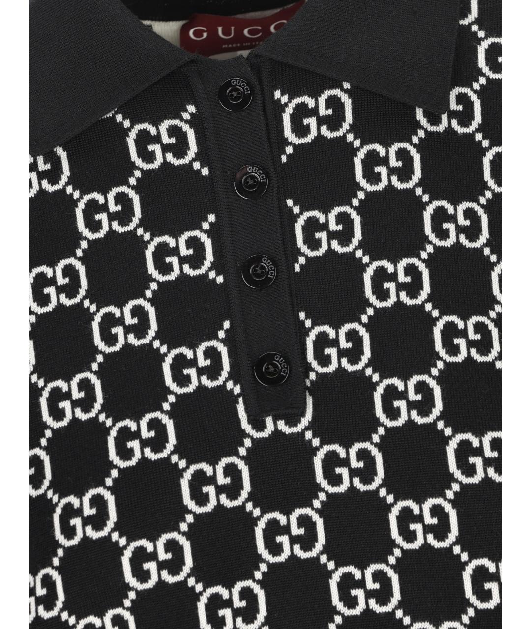 GUCCI Черная шерстяная футболка, фото 2