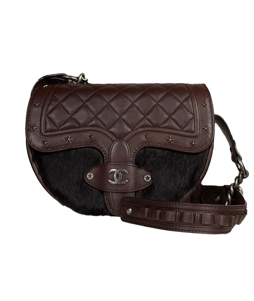 CHANEL Коричневая кожаная сумка через плечо, фото 1