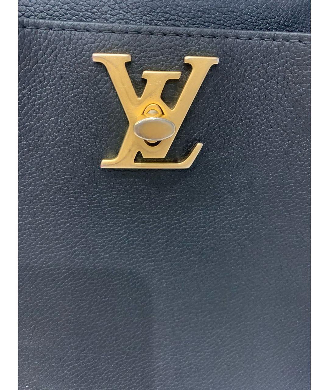 LOUIS VUITTON Черная кожаная сумка с короткими ручками, фото 7