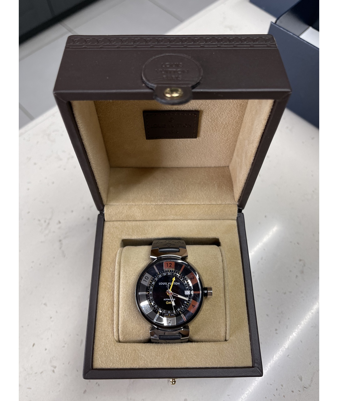 LOUIS VUITTON PRE-OWNED Черные стальные часы, фото 7