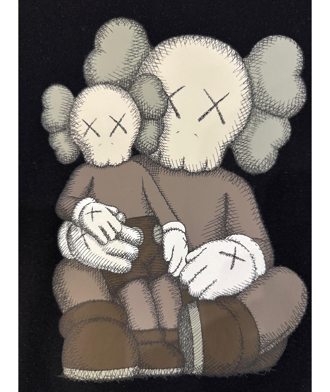 KAWS Черная хлопко-полиэстеровая футболка, фото 3