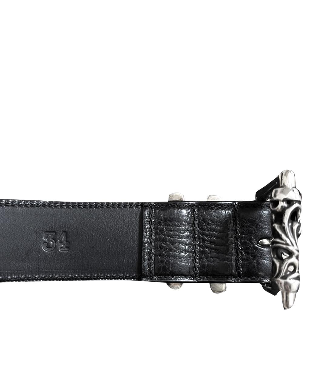 CHROME HEARTS Черный кожаный ремень, фото 5