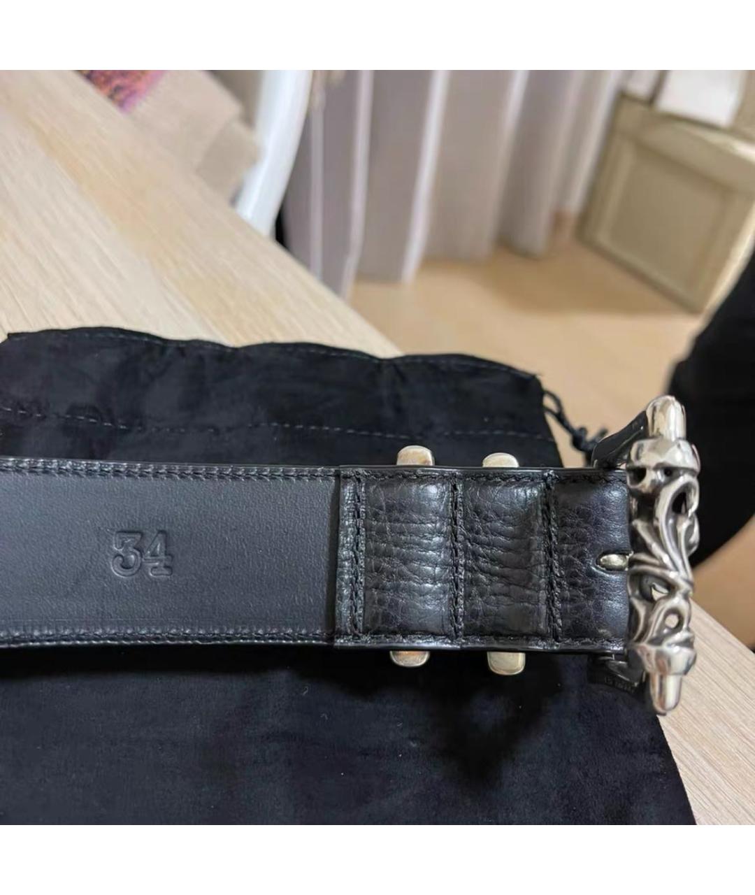 CHROME HEARTS Черный кожаный ремень, фото 2