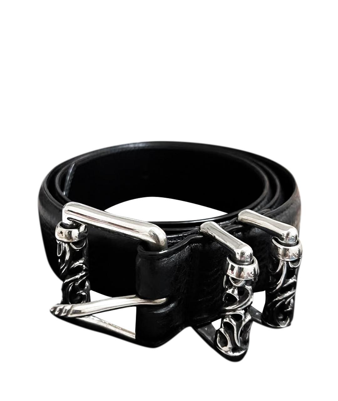 CHROME HEARTS Черный кожаный ремень, фото 1