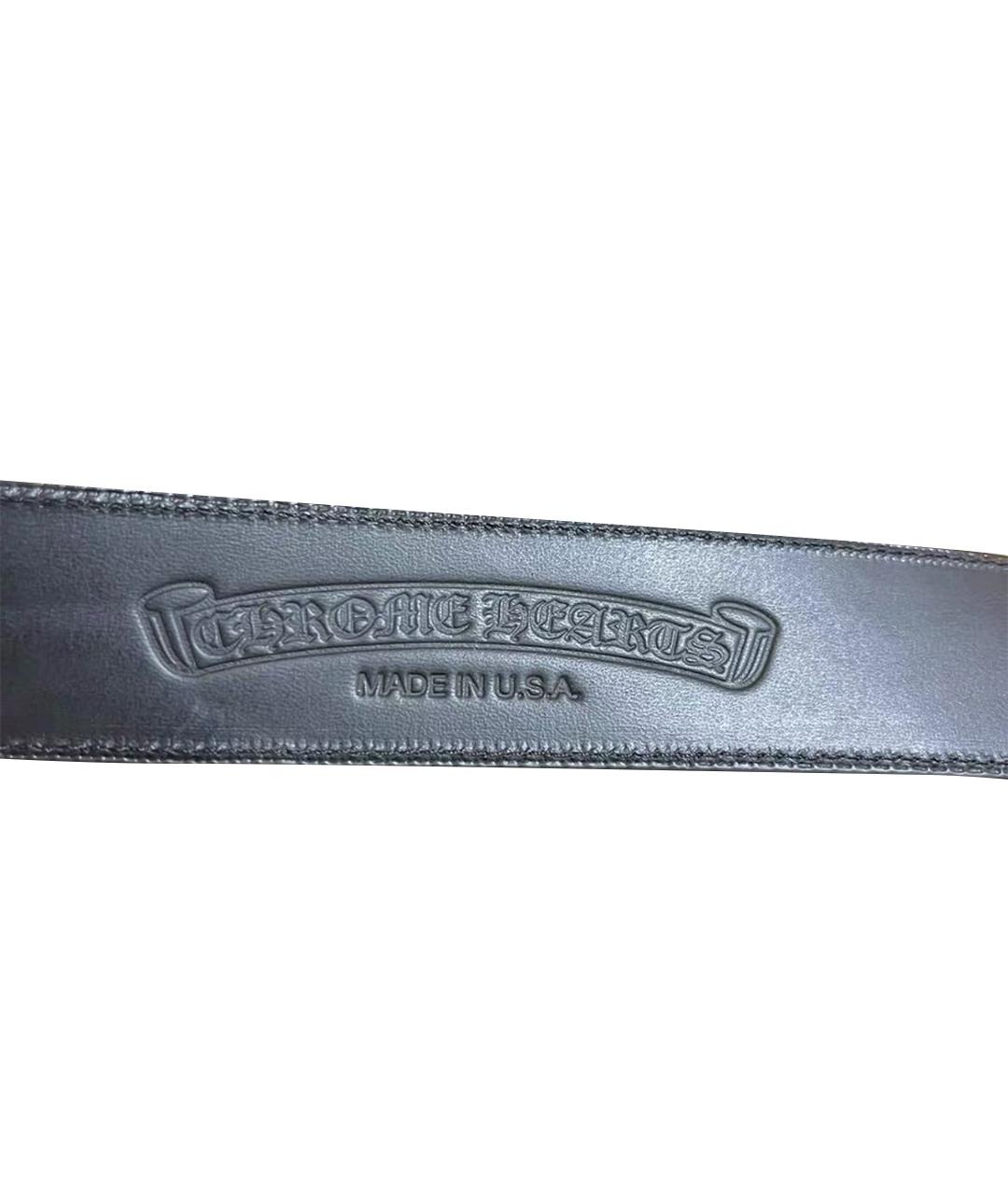 CHROME HEARTS Черный кожаный ремень, фото 5