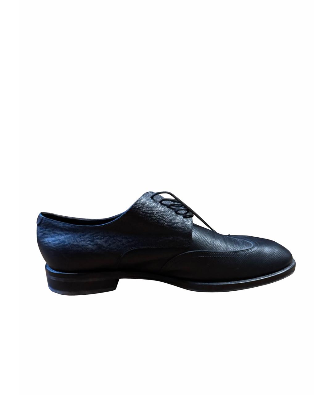 FERRAGAMO Черные кожаные туфли, фото 1