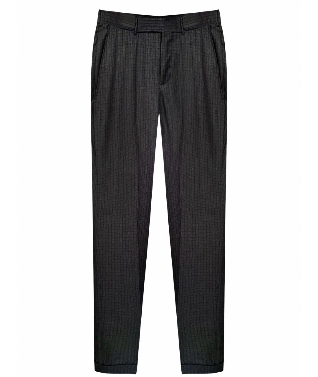 ERMENEGILDO ZEGNA Синие хлопко-эластановые классические брюки, фото 1
