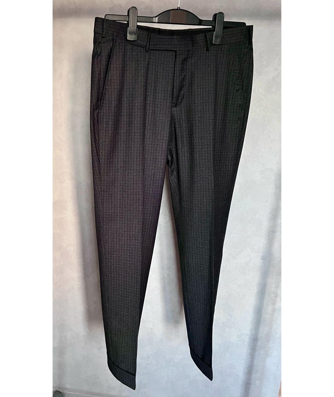 ERMENEGILDO ZEGNA Синие хлопко-эластановые классические брюки, фото 9