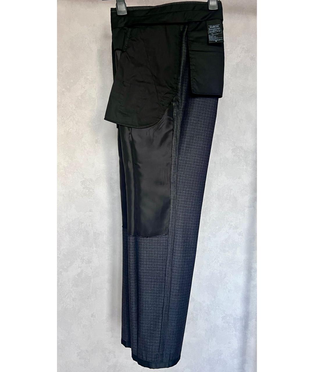 ERMENEGILDO ZEGNA Синие хлопко-эластановые классические брюки, фото 4