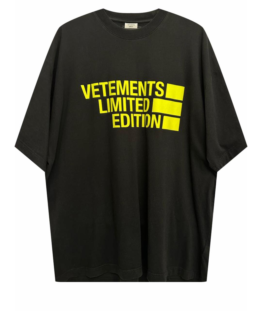 VETEMENTS Черная хлопковая футболка, фото 1