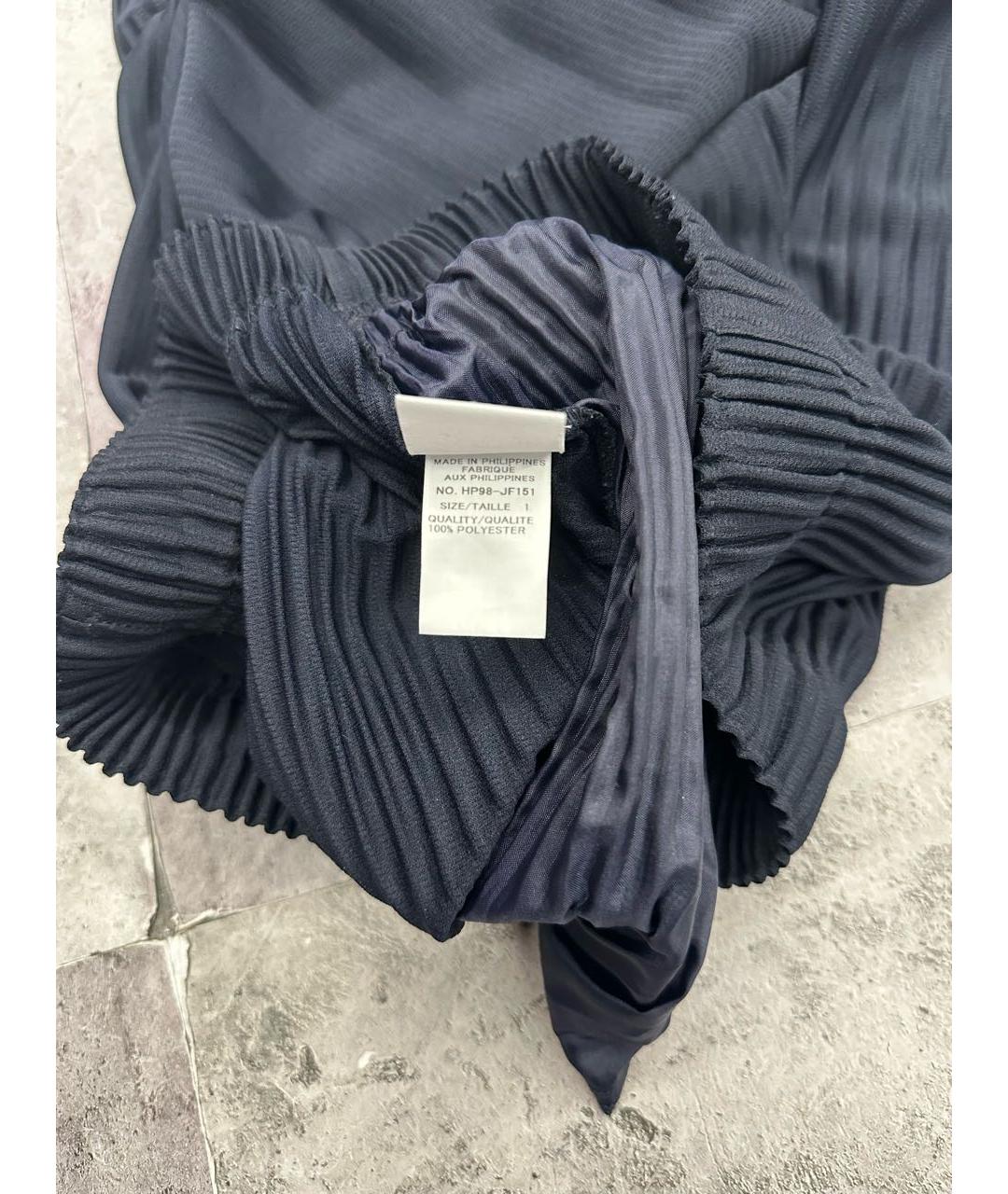 PLEATS PLEASE BY ISSEY MIYAKE Темно-синие хлопковые повседневные брюки, фото 5