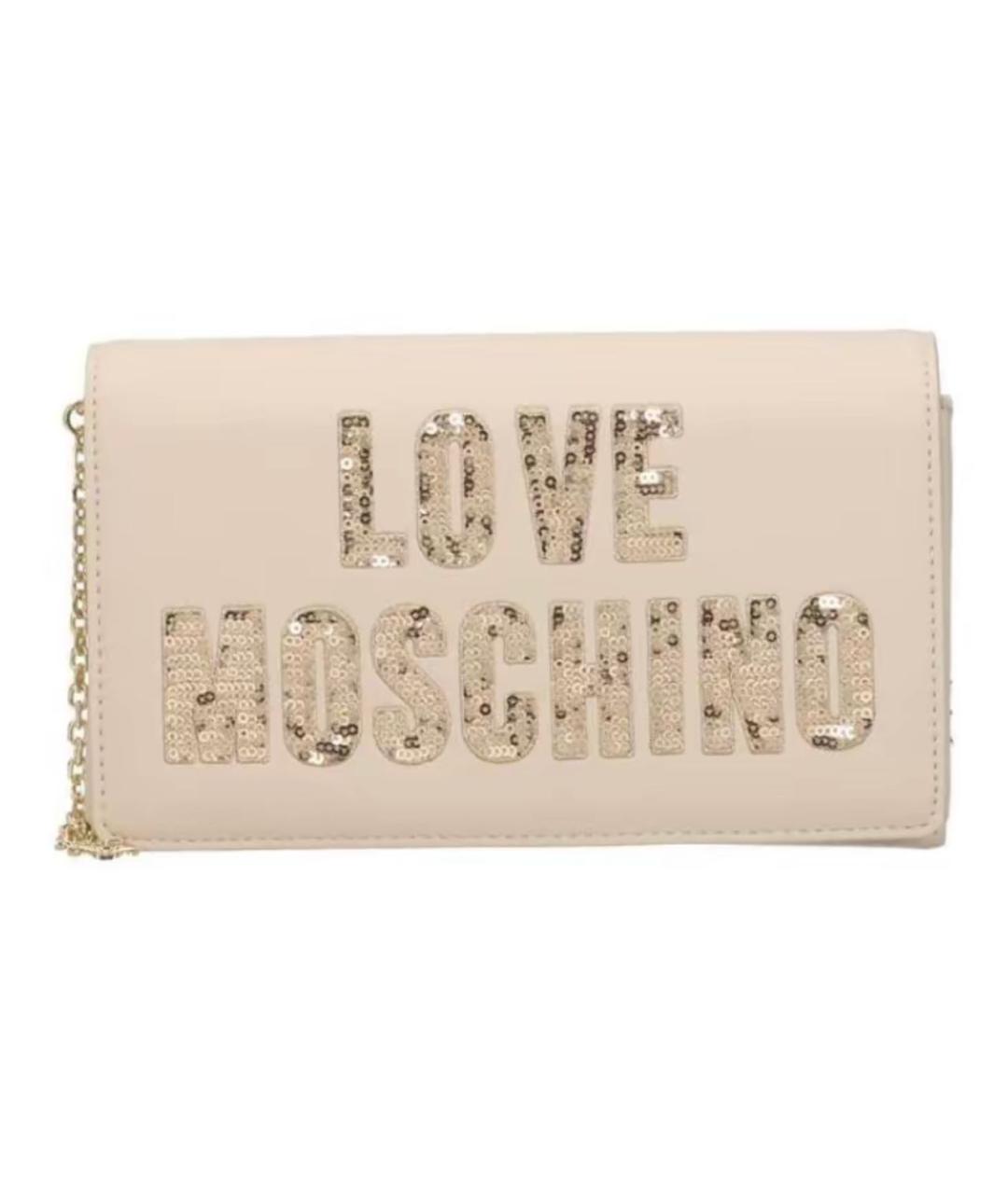 LOVE MOSCHINO Бежевая сумка через плечо из искусственной кожи, фото 1