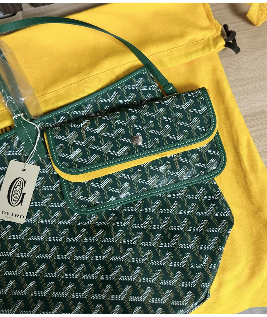 GOYARD Зеленая сумка тоут, фото 3