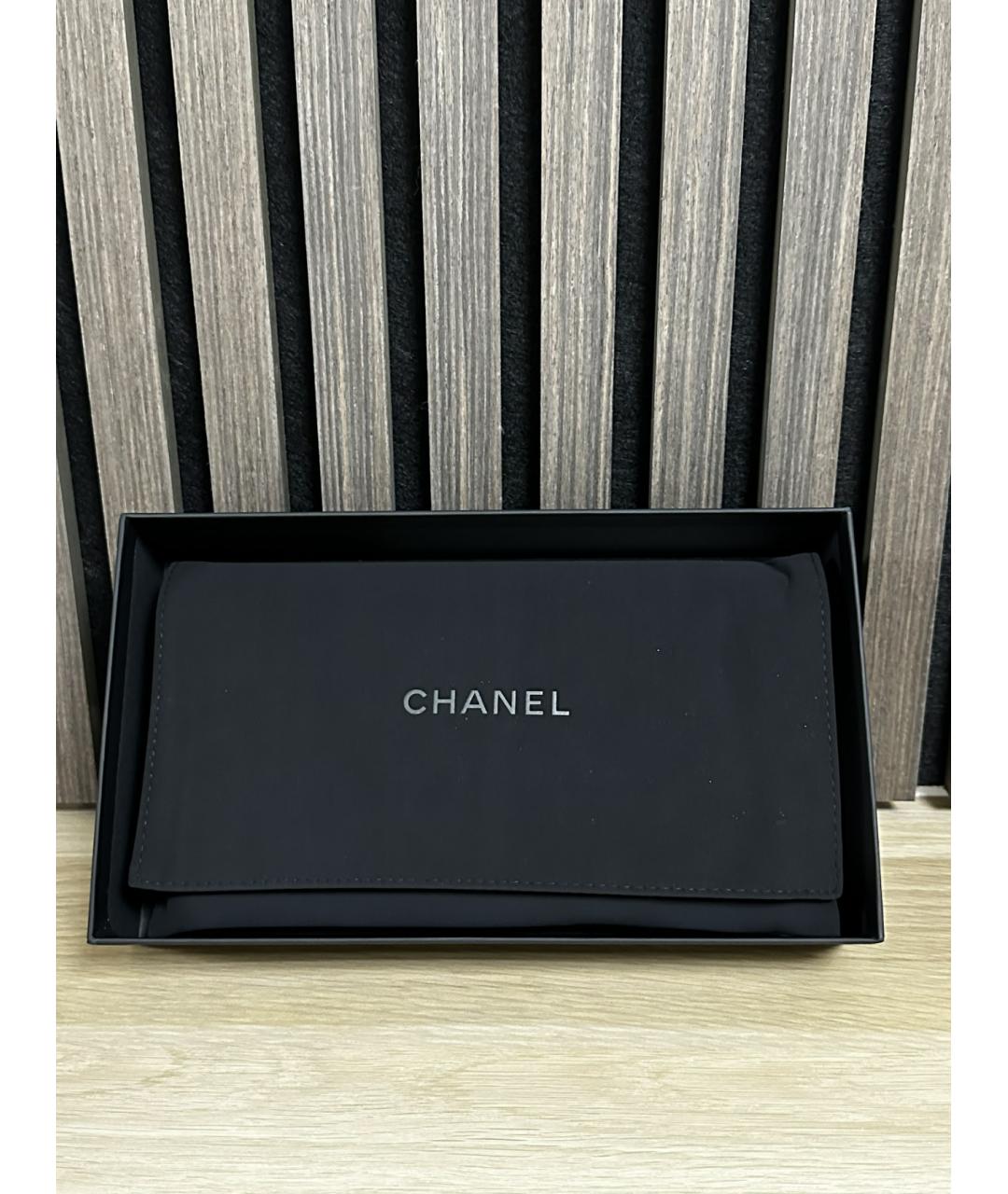 CHANEL Черный кожаный кошелек, фото 6