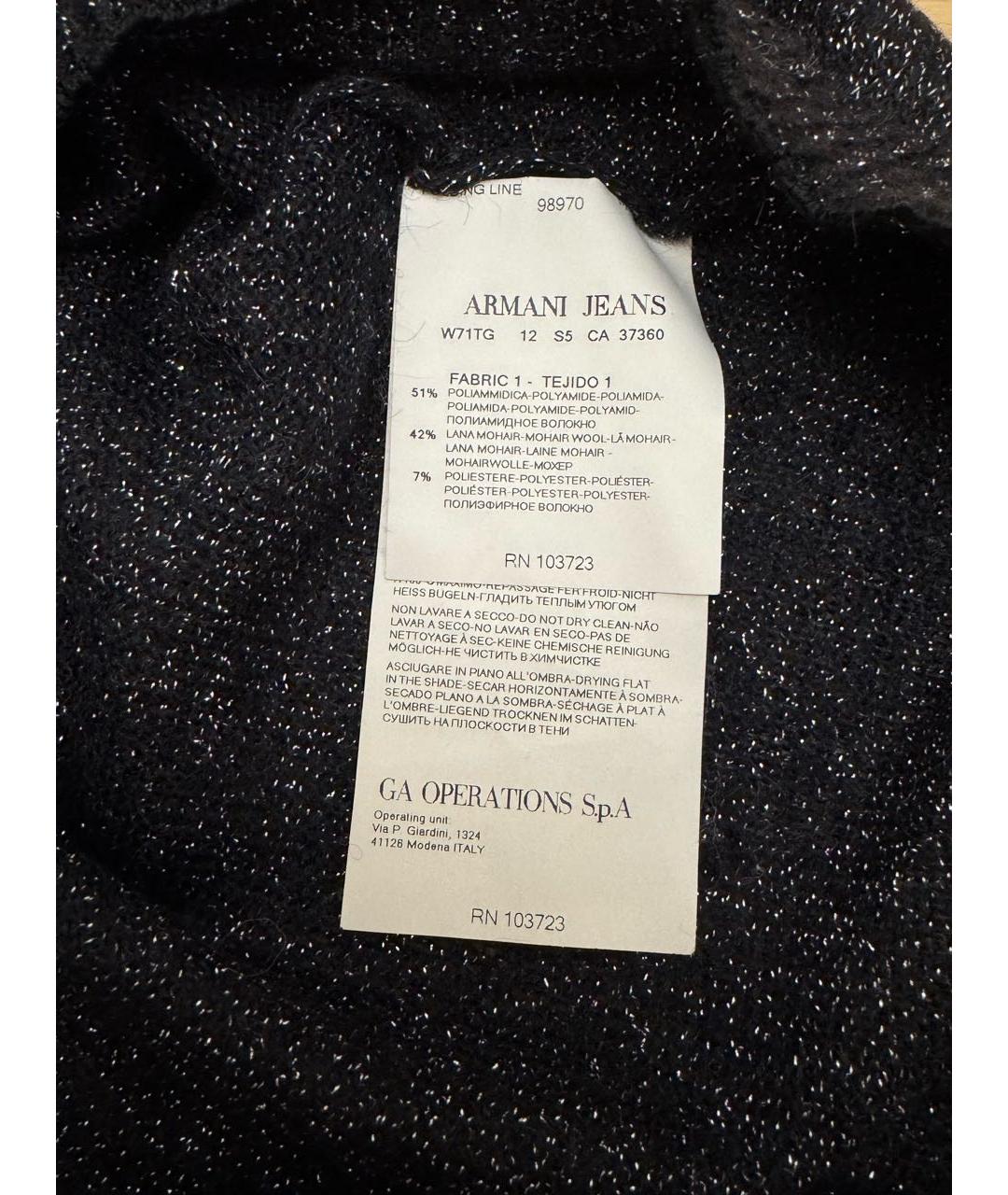 ARMANI JEANS Черный полиамидовый джемпер / свитер, фото 5