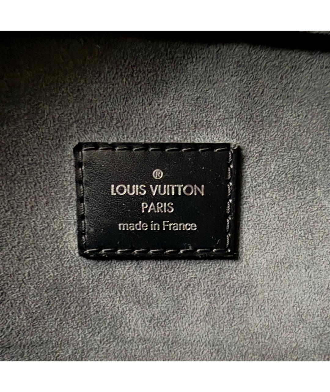 LOUIS VUITTON Черная кожаная сумка с короткими ручками, фото 8