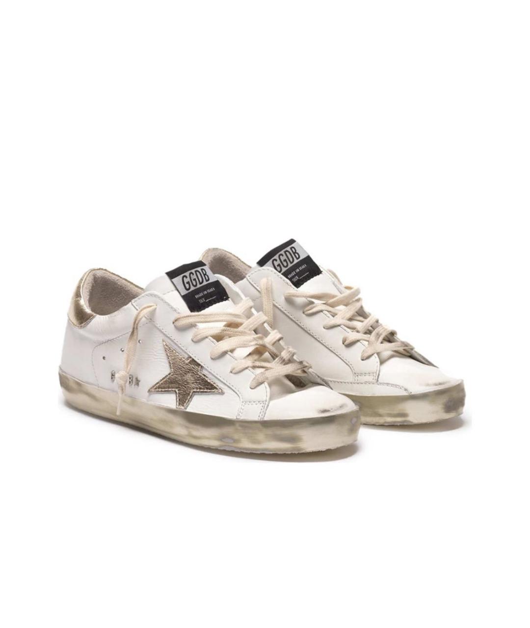 GOLDEN GOOSE DELUXE BRAND Золотые кожаные кеды, фото 3