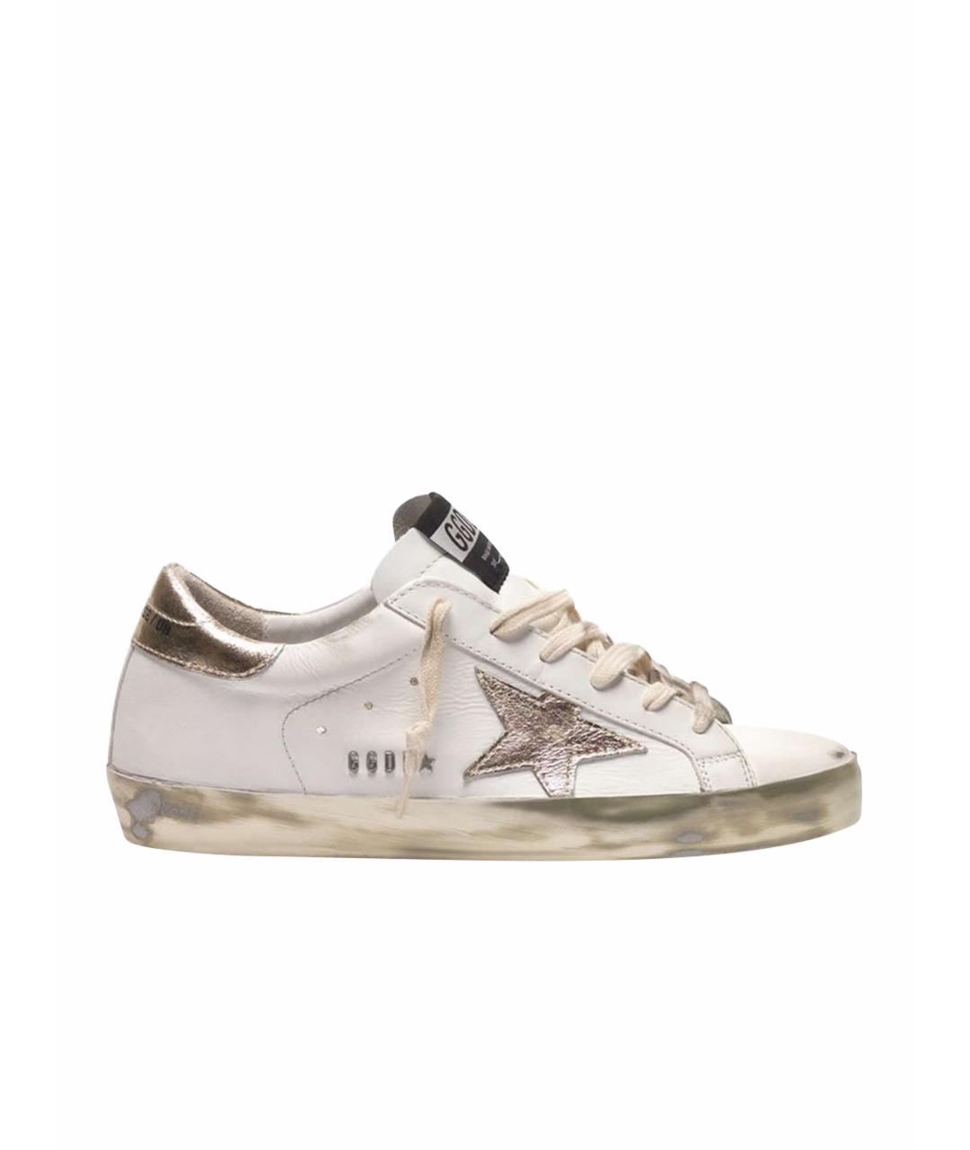 GOLDEN GOOSE DELUXE BRAND Золотые кожаные кеды, фото 1