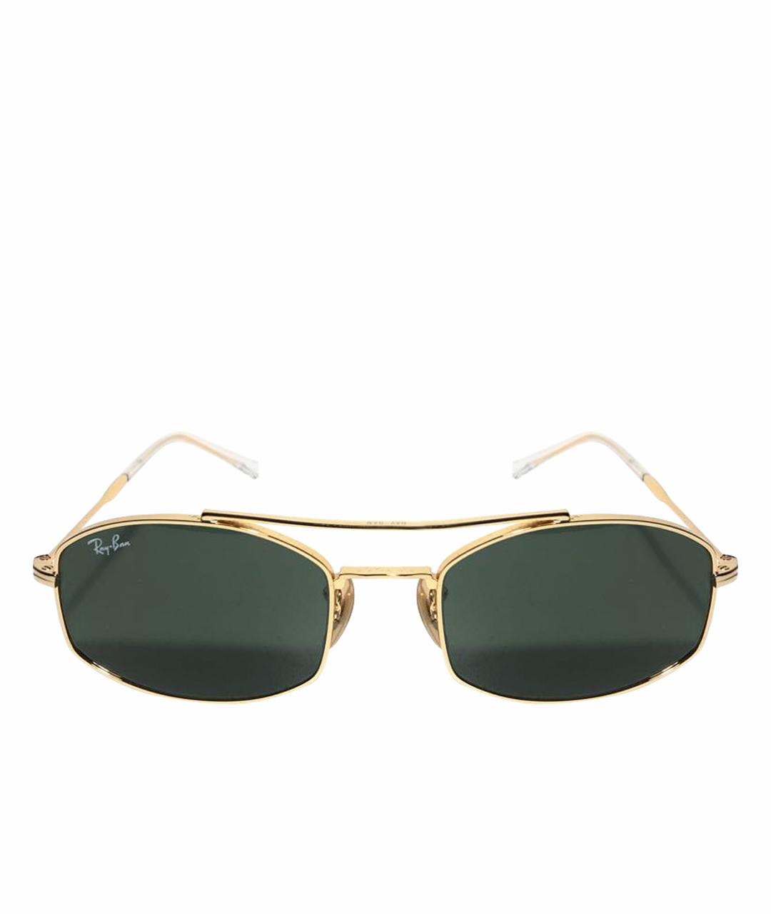 RAY BAN Золотые металлические солнцезащитные очки, фото 1