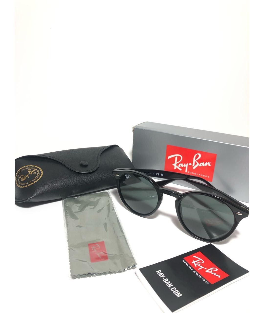 RAY BAN Черные пластиковые солнцезащитные очки, фото 5