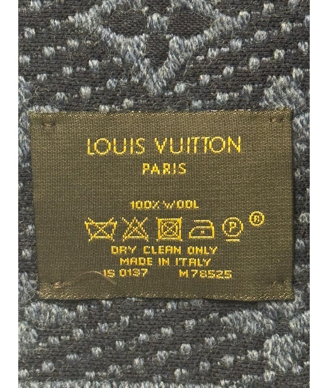 LOUIS VUITTON Серый шерстяной шарф, фото 5