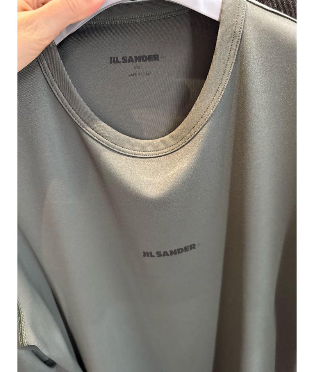 JIL SANDER Хаки синтетическая футболка, фото 3