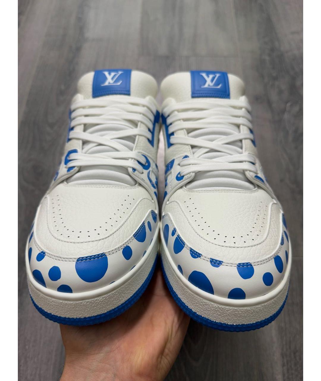 LOUIS VUITTON Белые кожаные низкие кроссовки / кеды, фото 2