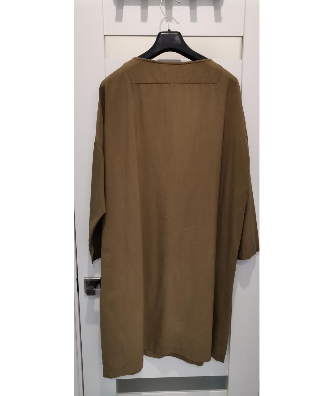 ETRO Хаки шелковое коктейльное платье, фото 5