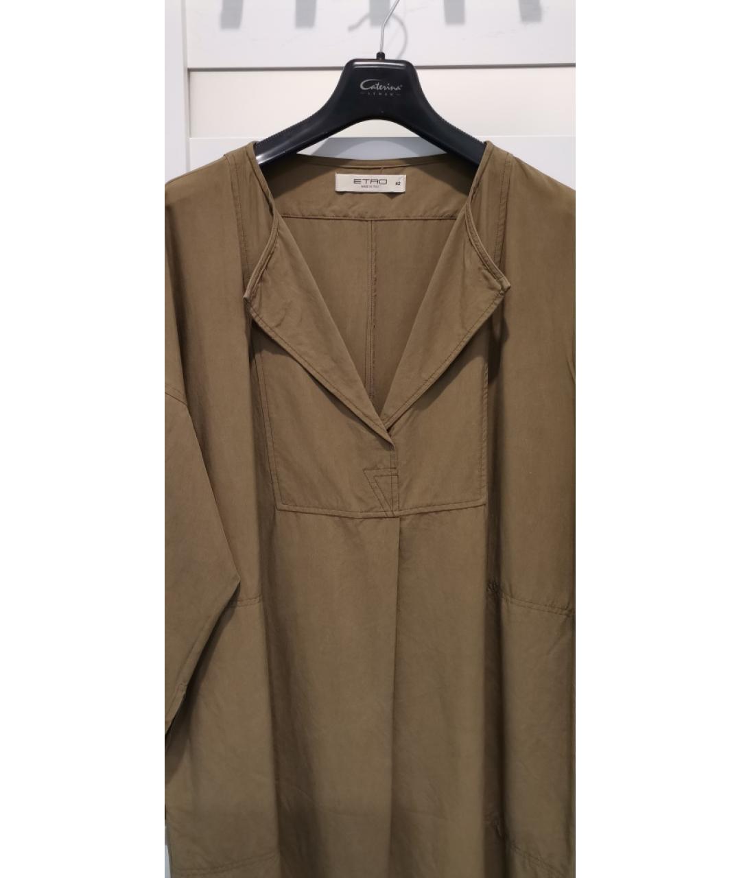 ETRO Хаки шелковое коктейльное платье, фото 3