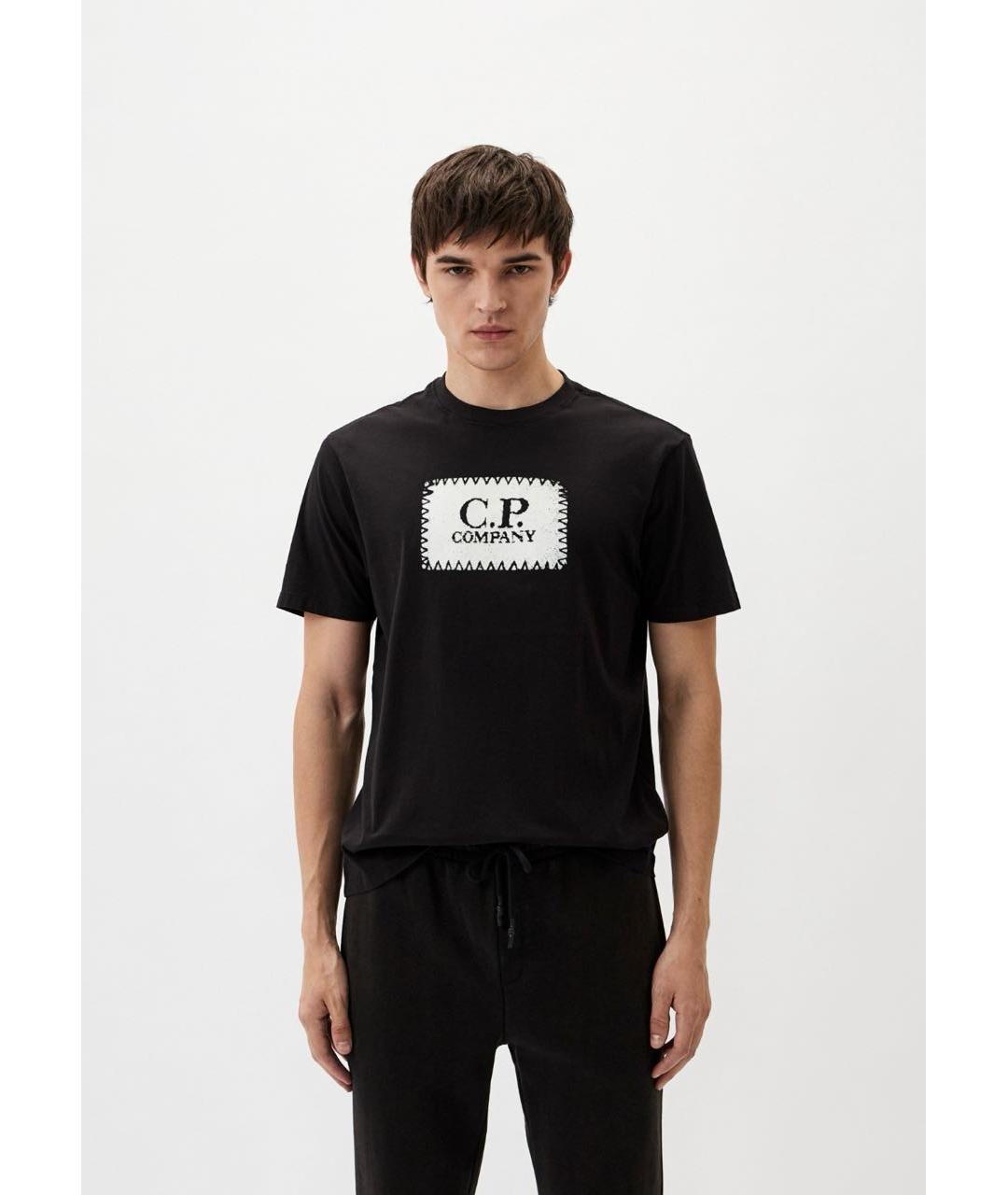 CP COMPANY Черная хлопковая футболка, фото 4