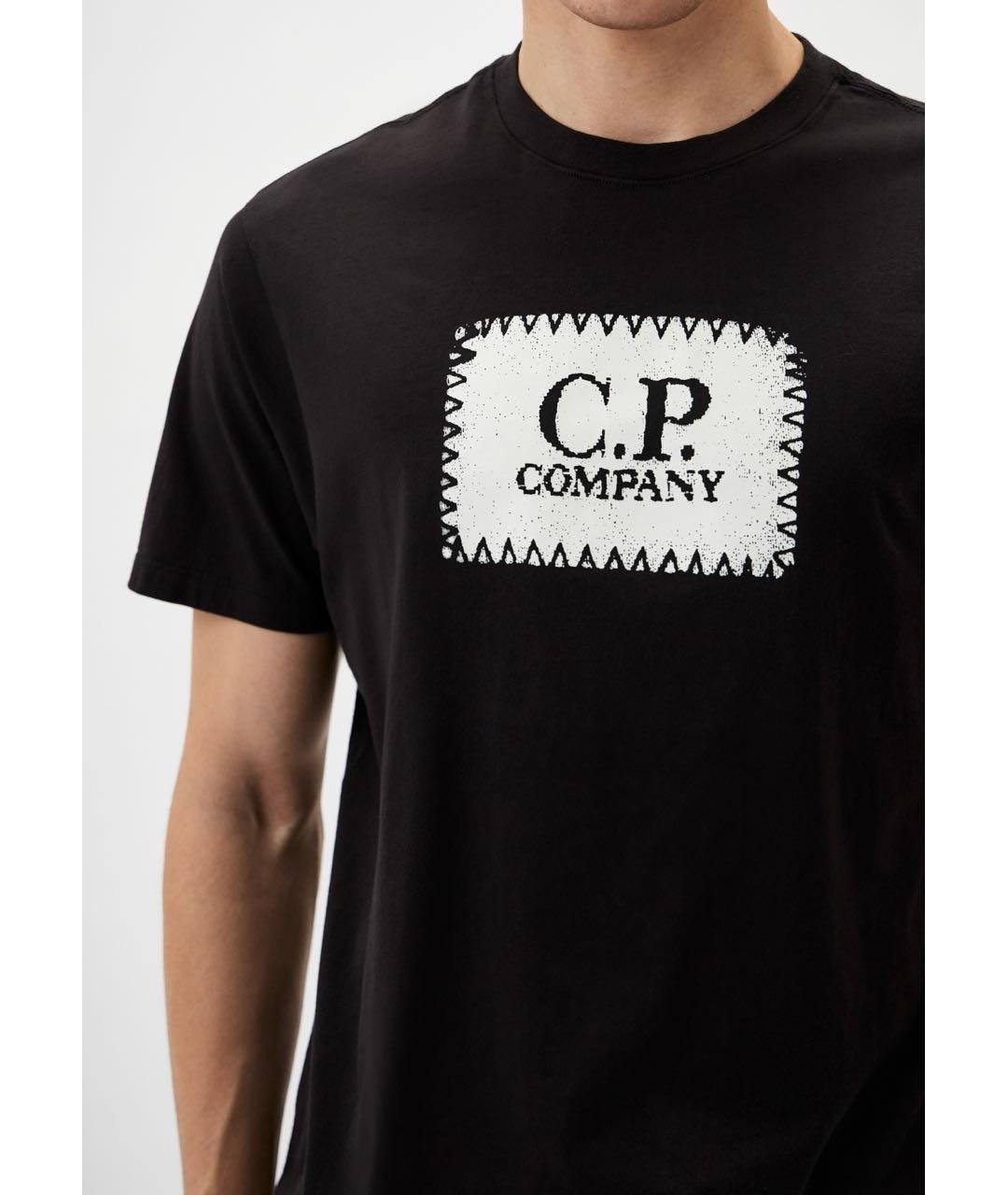 CP COMPANY Черная хлопковая футболка, фото 2