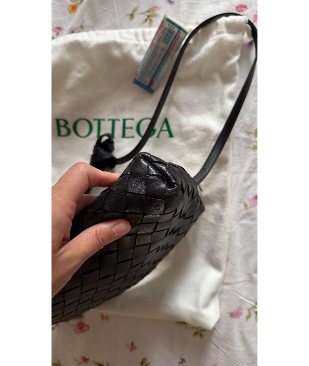 BOTTEGA VENETA Черная кожаная сумка тоут, фото 3