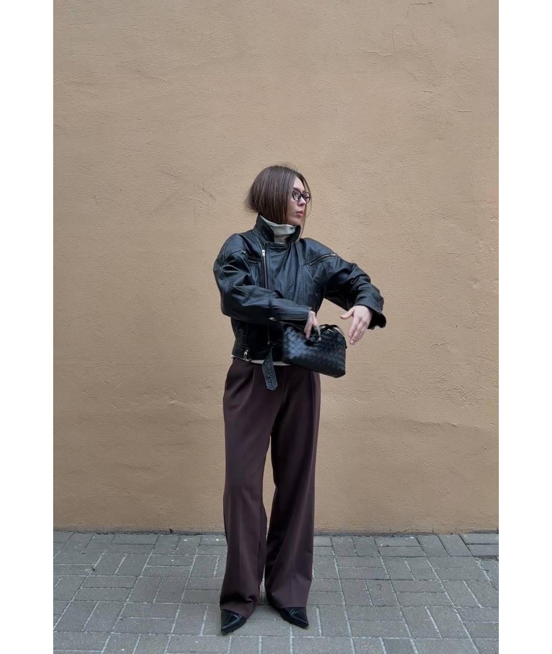 BOTTEGA VENETA Черная кожаная сумка тоут, фото 8