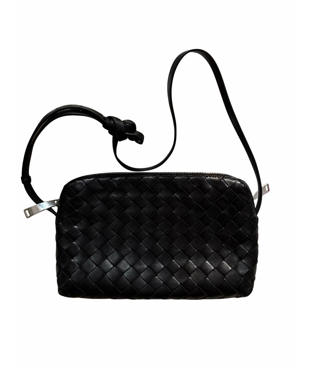 BOTTEGA VENETA Черная кожаная сумка тоут, фото 1